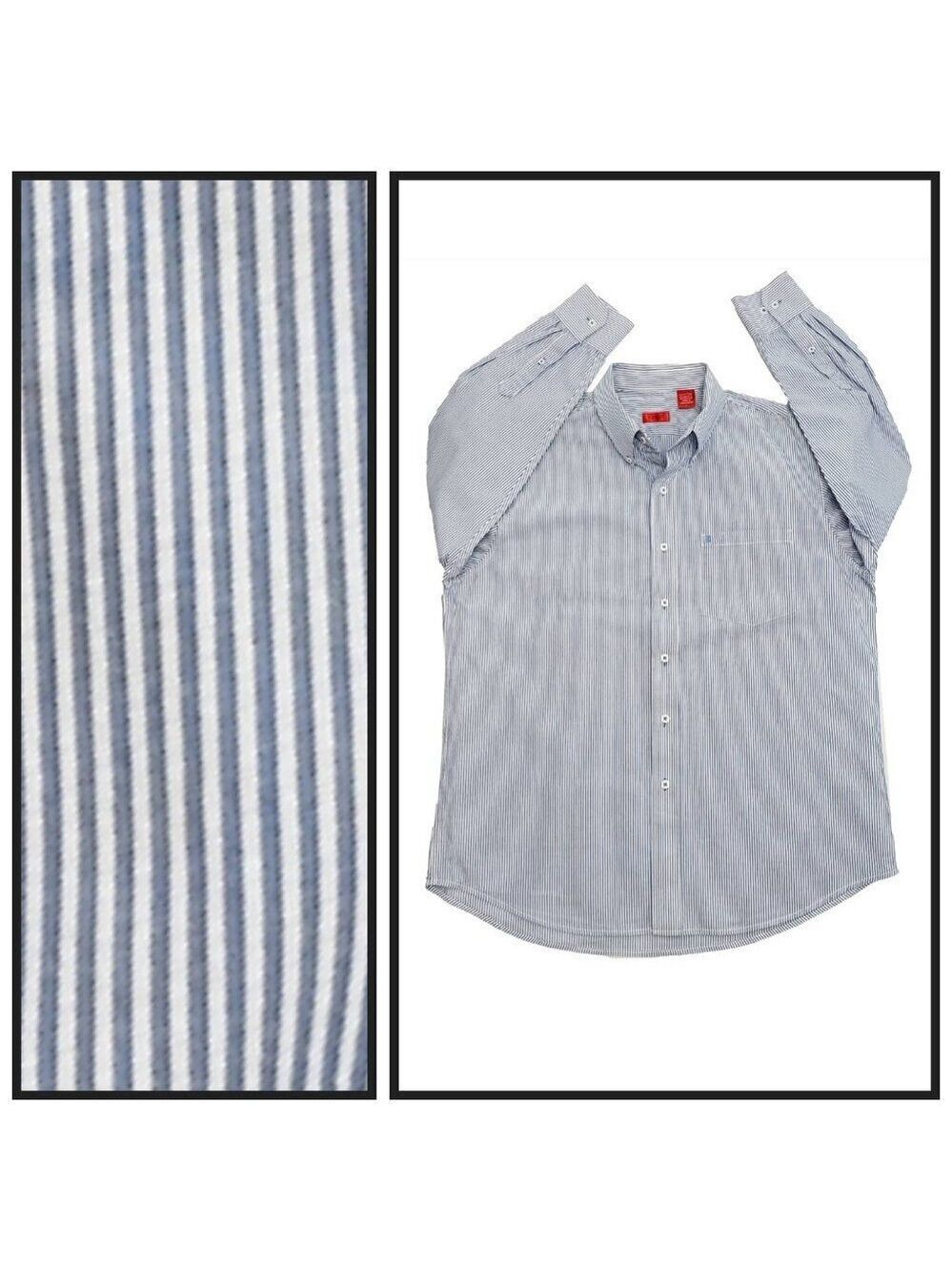 IZOD Men’s Large Blue & White Striped Button Down Shirt